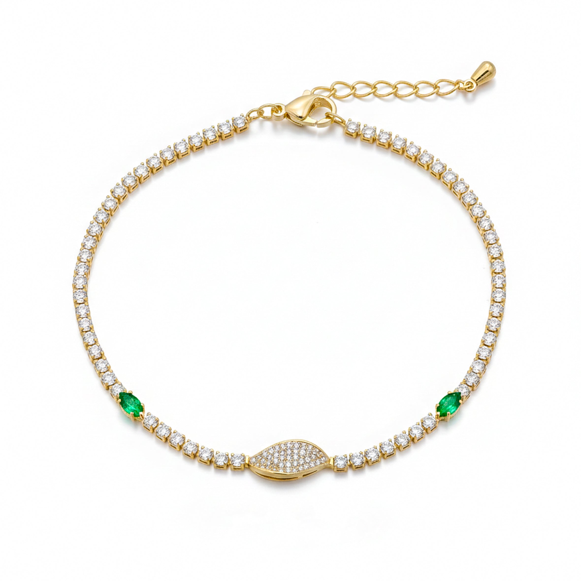 Regal Green Aura Diamond Bracelet
