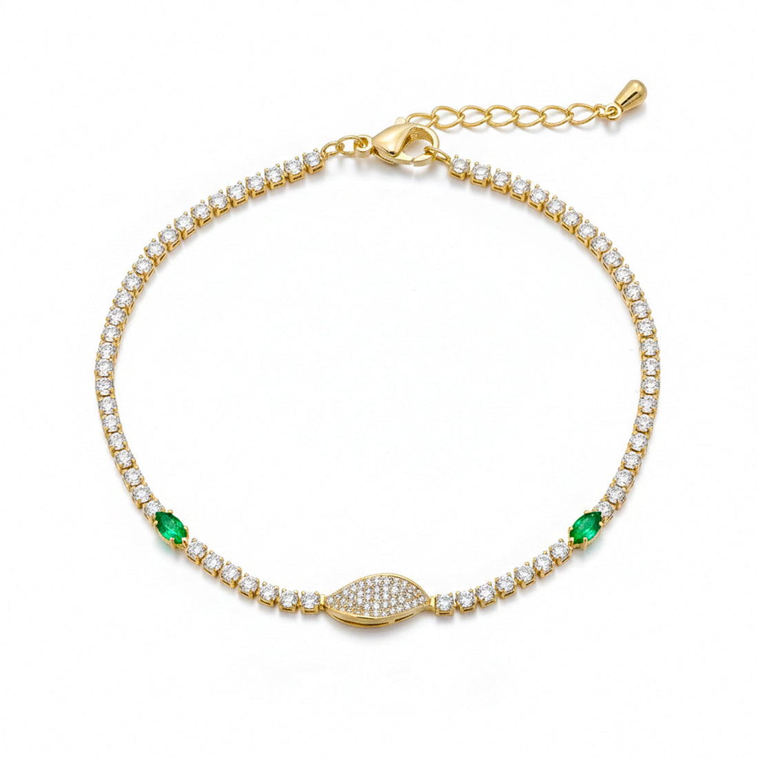 Regal Green Aura Diamond Bracelet
