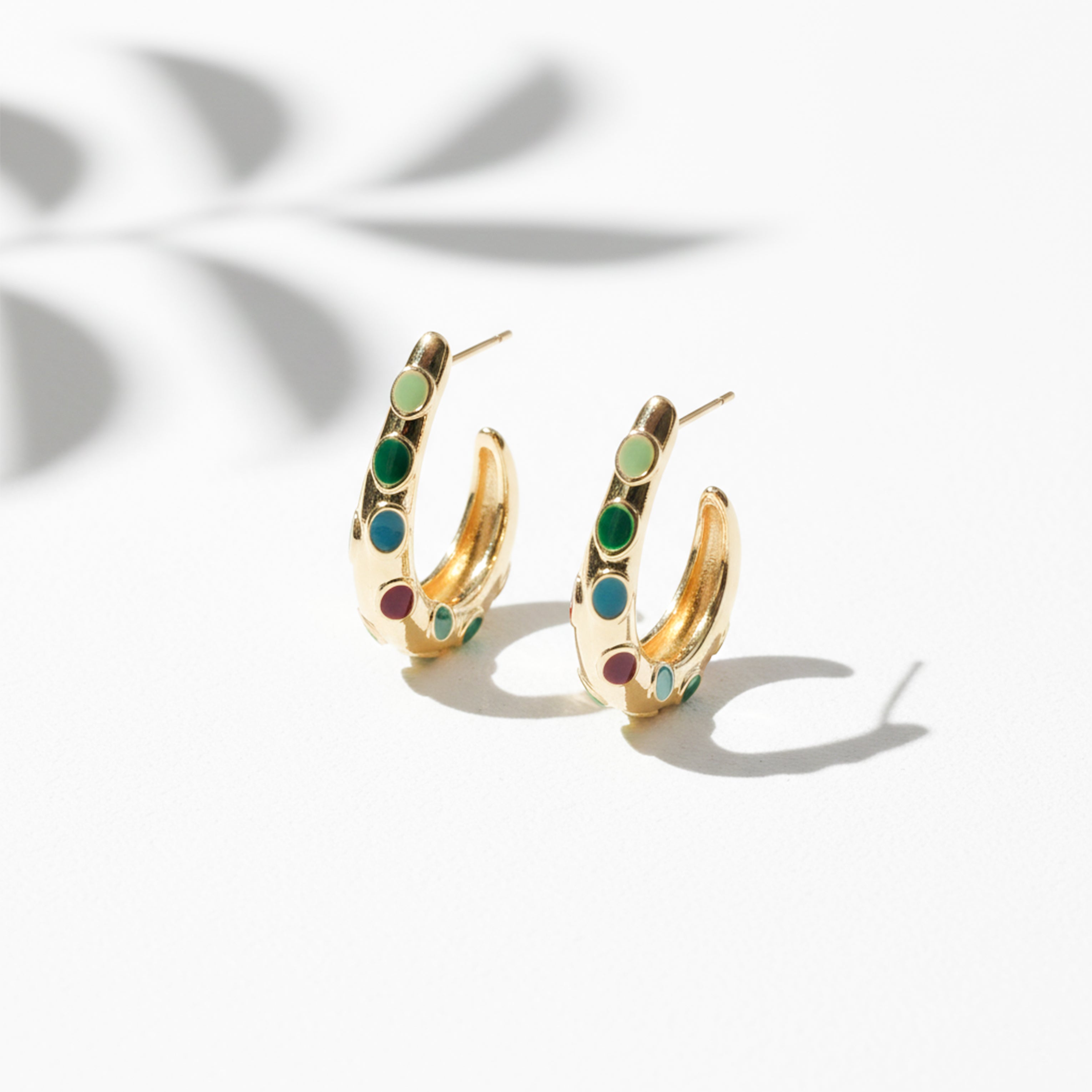 LuxeNova Colorstone Hoop Earrings