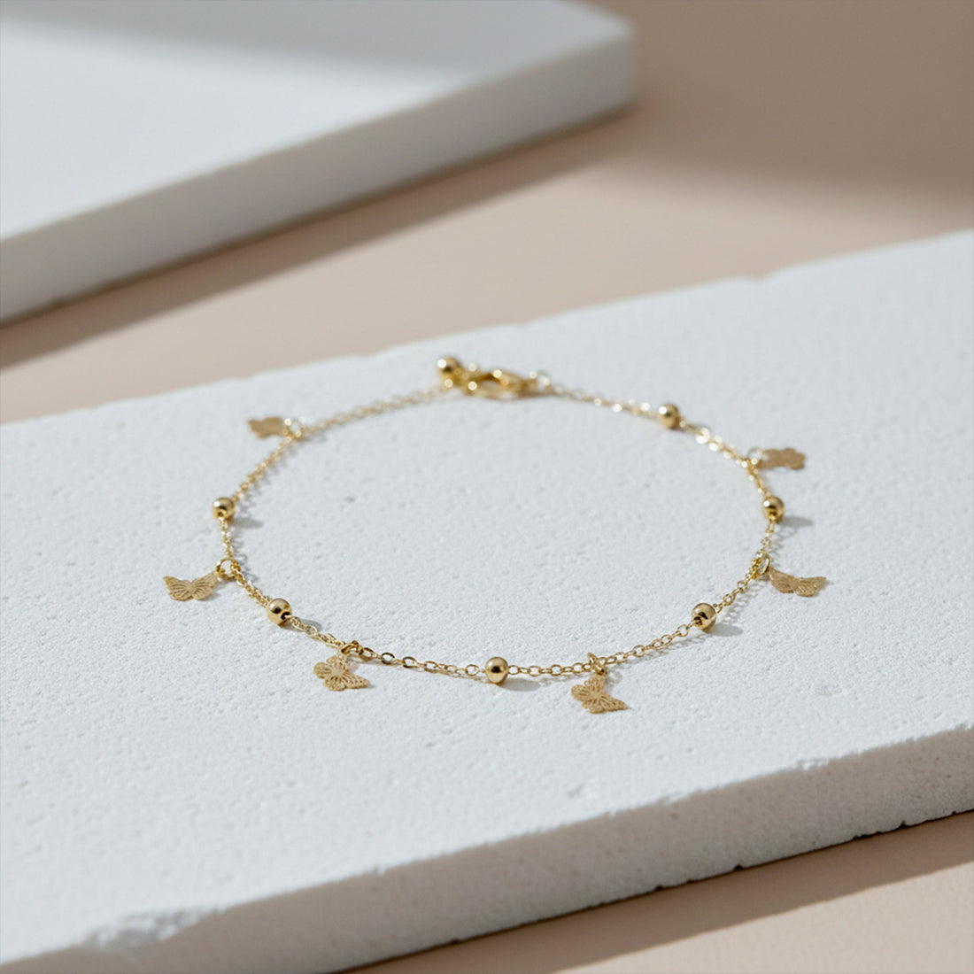 Veloura Butterfly Charm Anklet