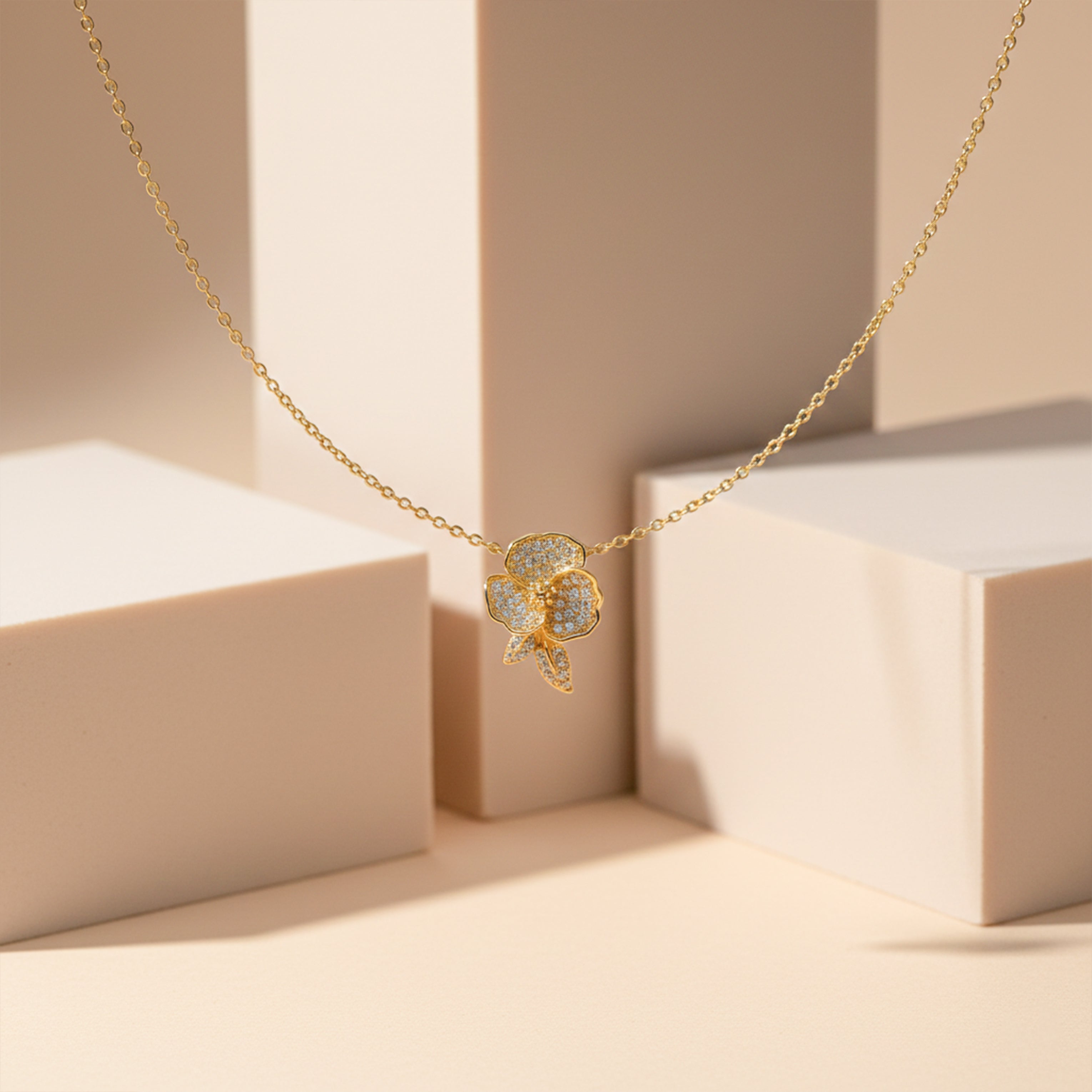 Celeste Bloom Diamond Pendant Necklace
