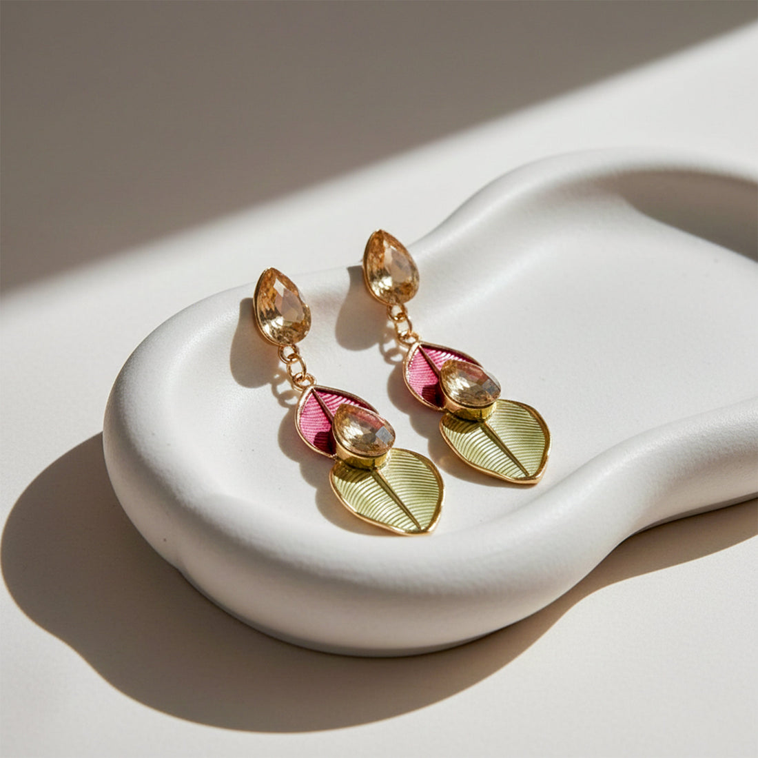 Prism Leaf Statement Earrings