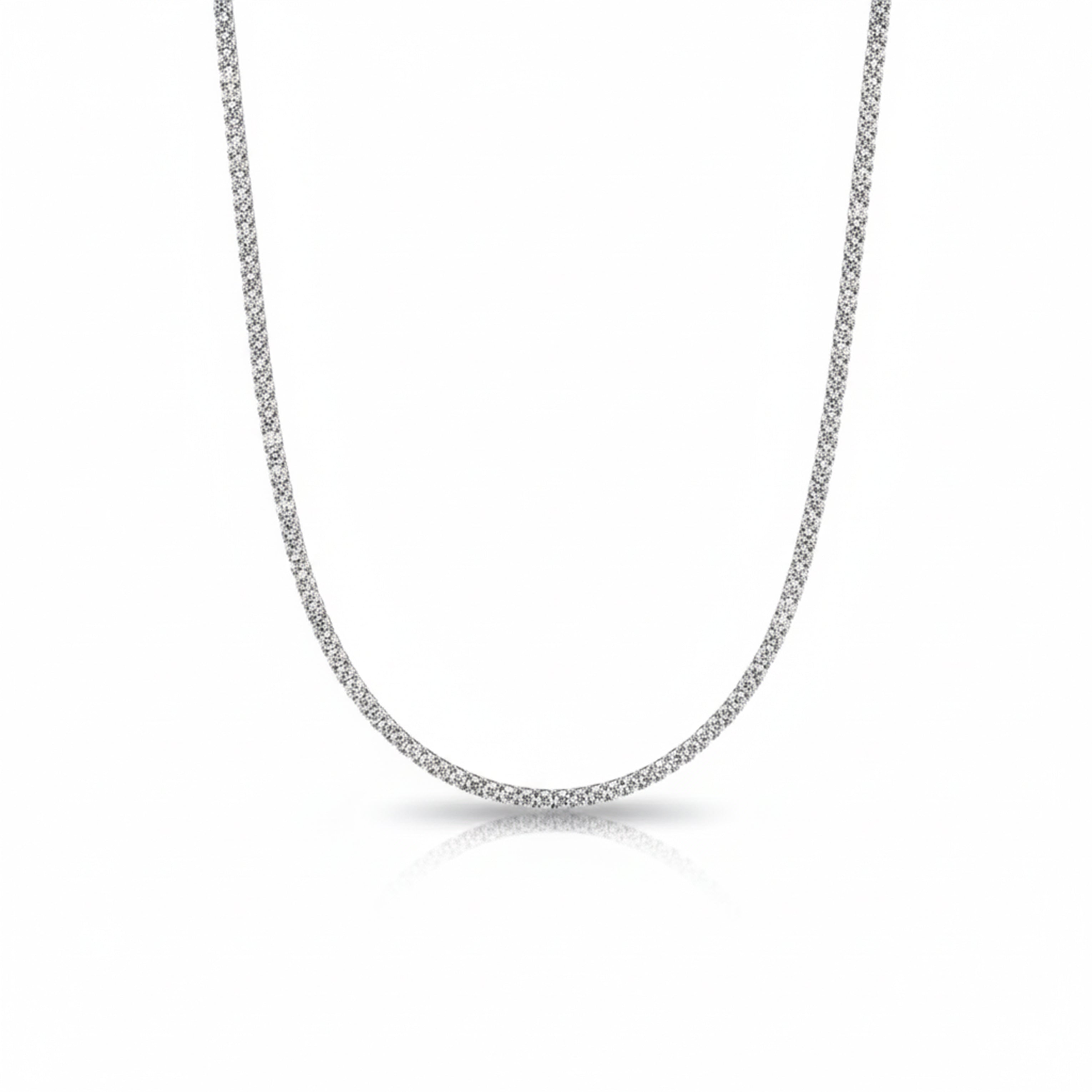 Silver Diamond Tennis Necklace
