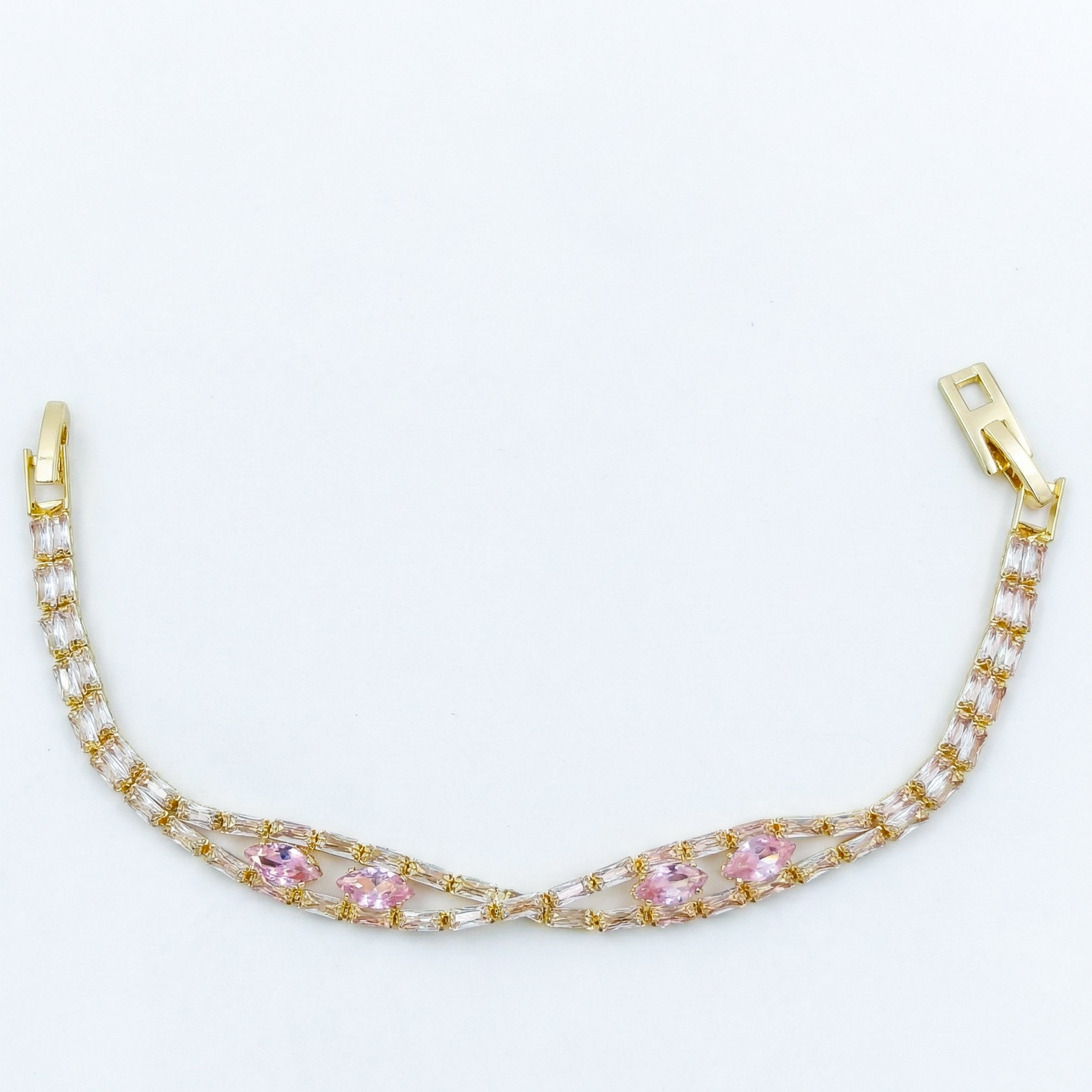 Celeste Pink Sapphire X-Link Diamond Bracelet