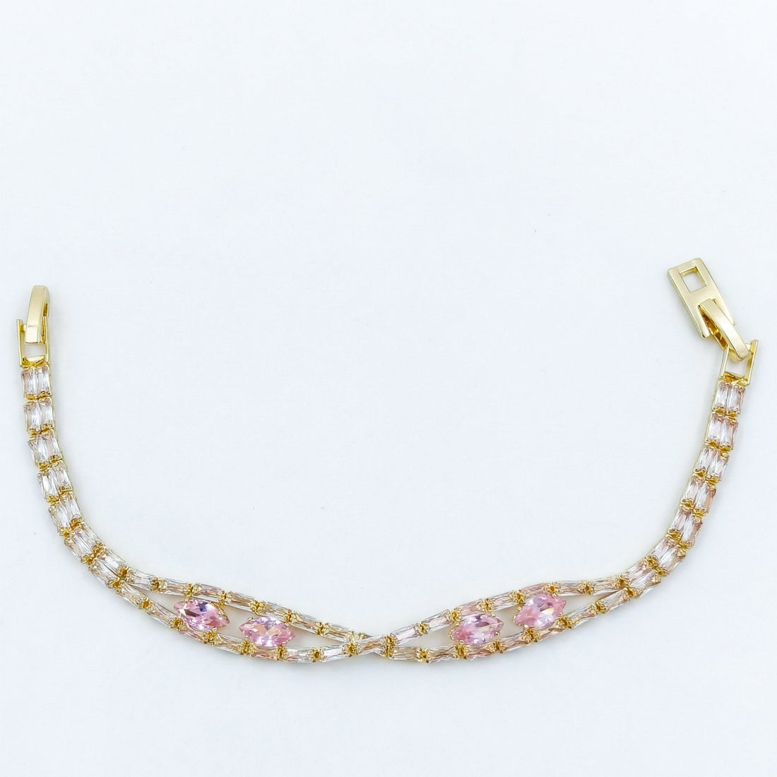 Celeste Pink Sapphire X-Link Diamond Bracelet