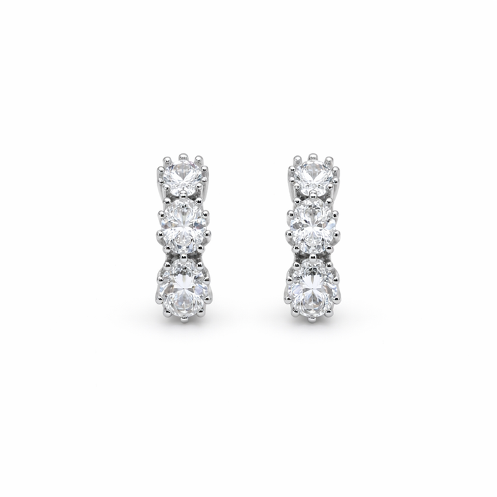 Eterna Glow Triple Diamond Hoops