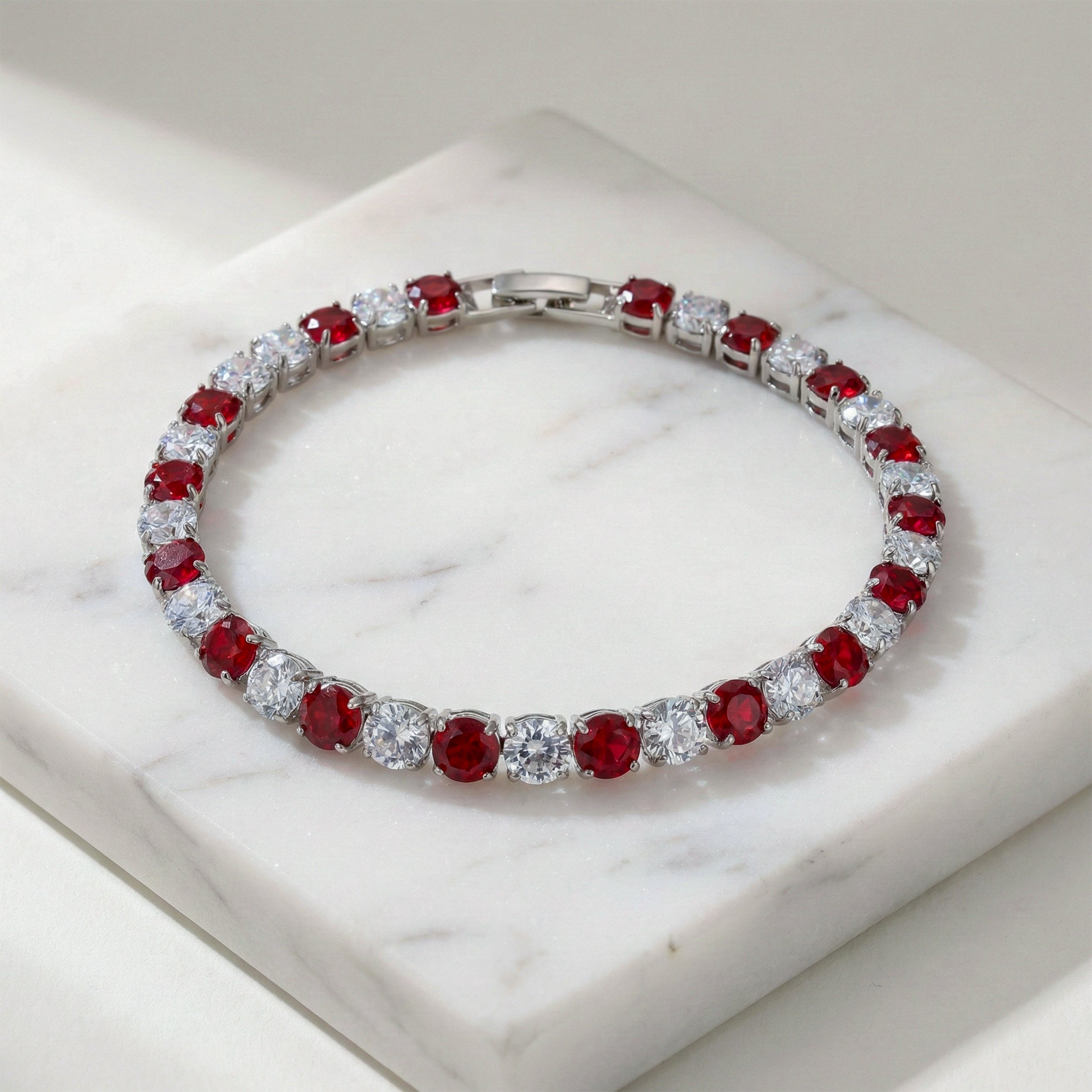 Crimson Royale Tennis Bracelet