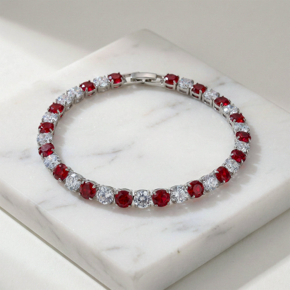 Crimson Royale Tennis Bracelet