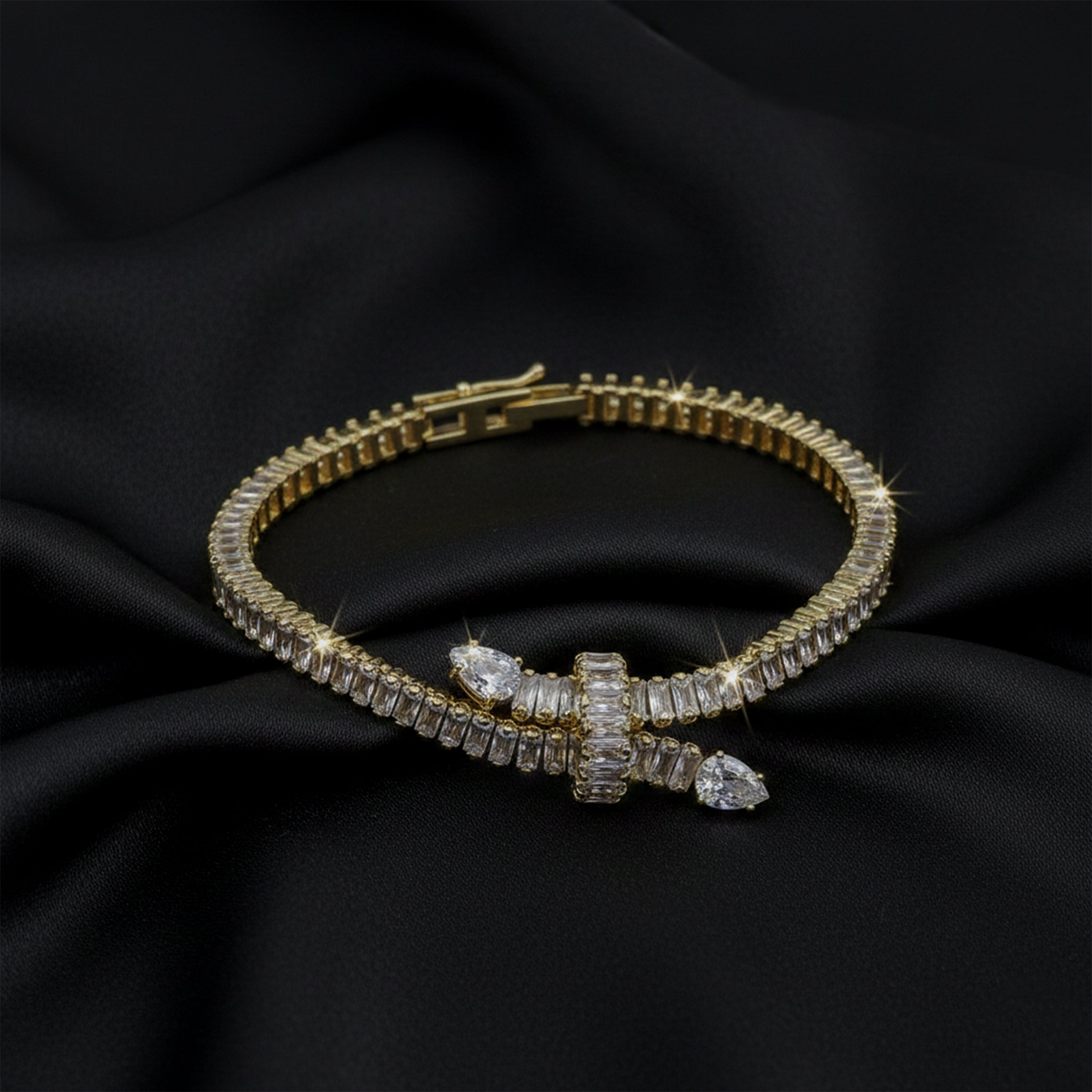 Infinity Ribbon Diamond Tennis Bracelet