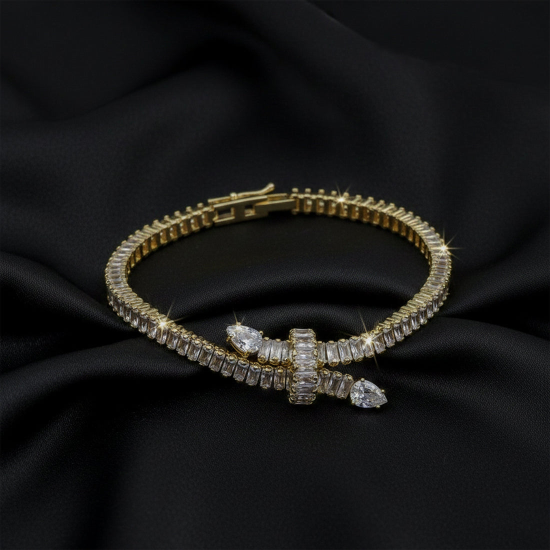 Infinity Ribbon Diamond Tennis Bracelet