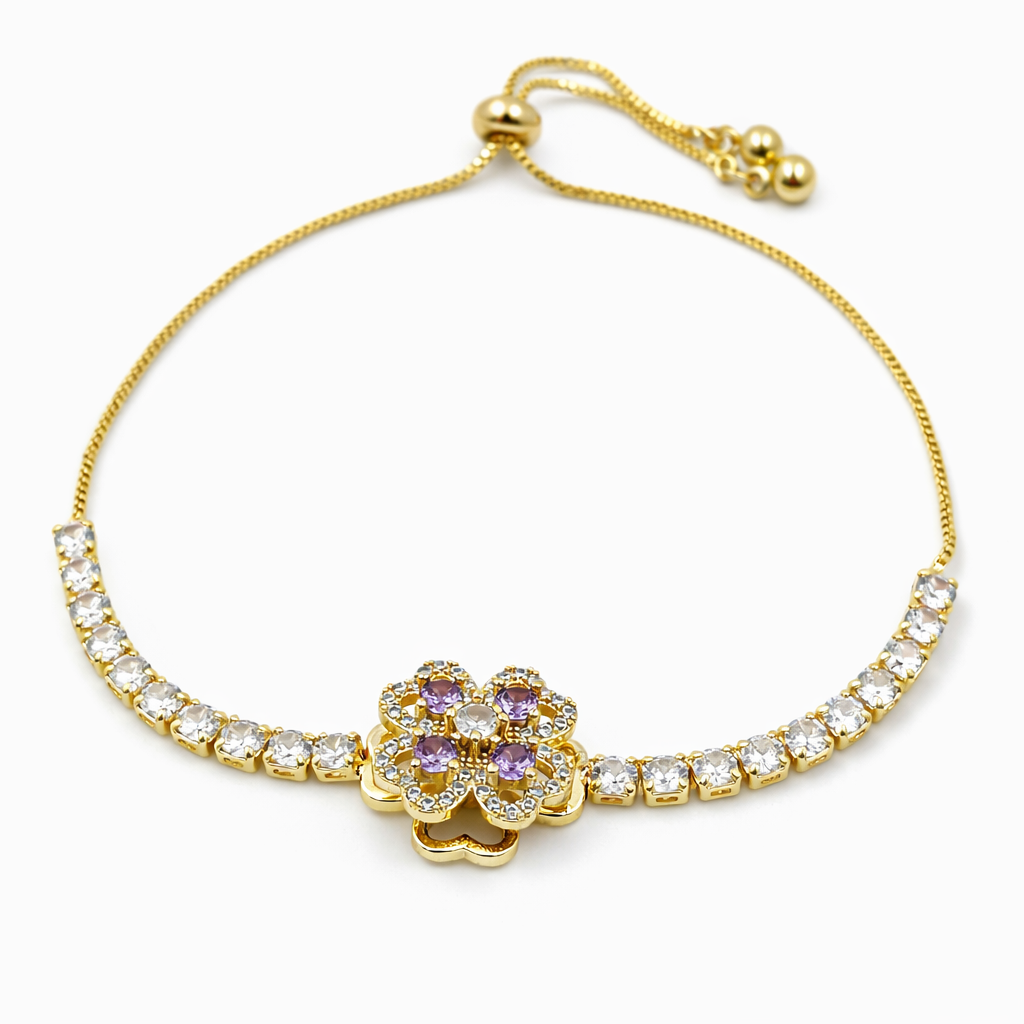 Violet Blossom Diamond Bracelet