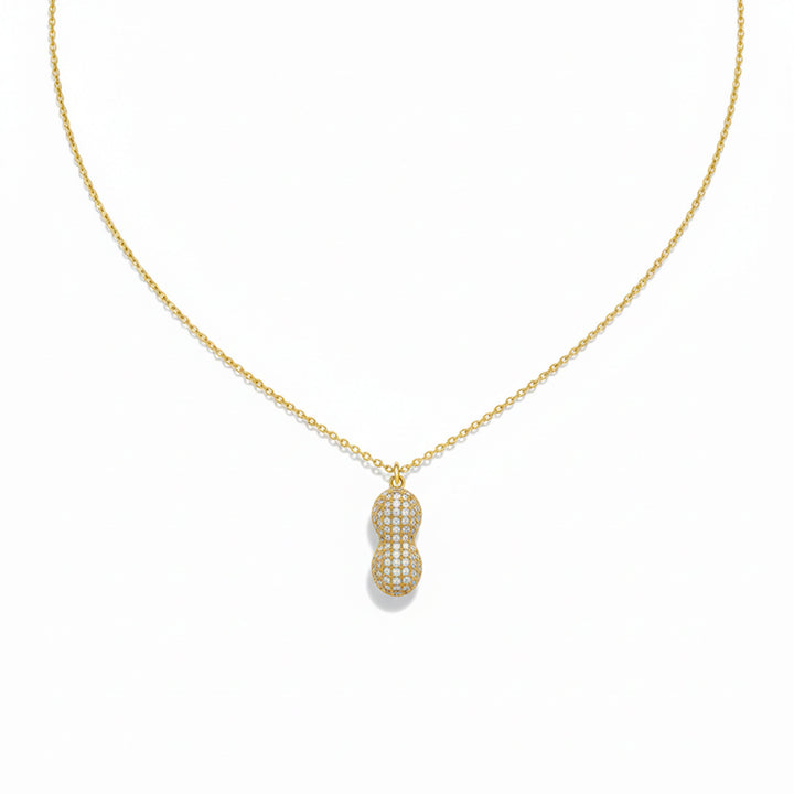 Golden Peanut Pearl Pendant Necklace