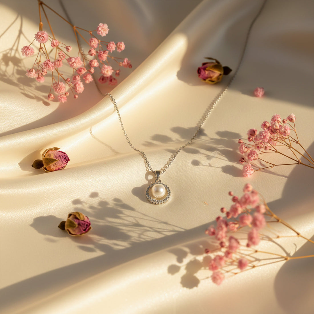 Classic Pearl & Silver Chain Necklace