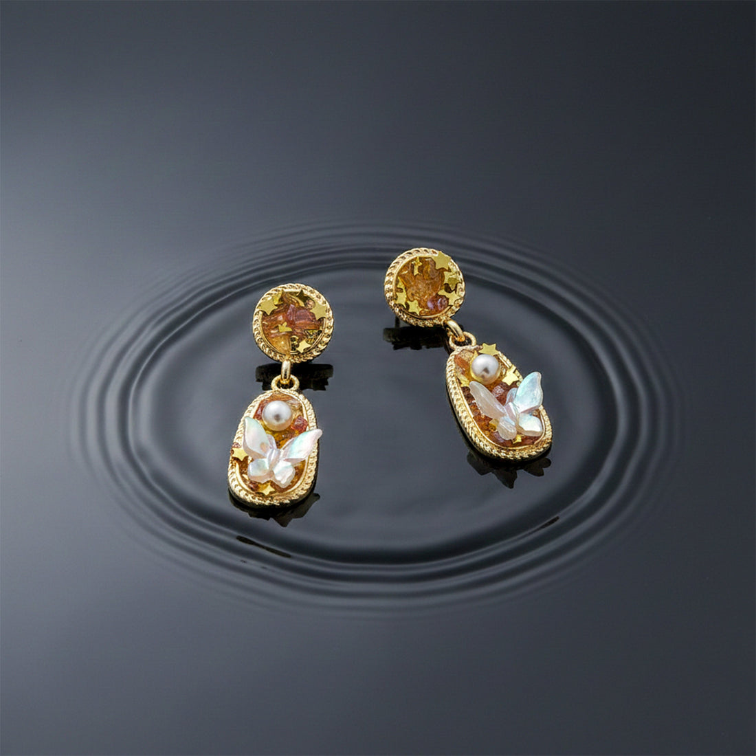 Aurora Butterfly Pearl Earrings