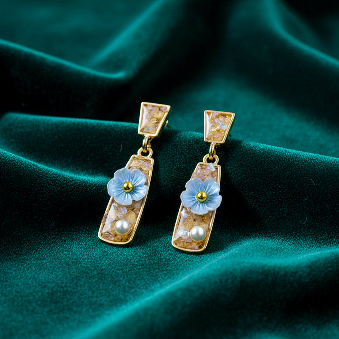 Sky Bloom Pearl Earrings
