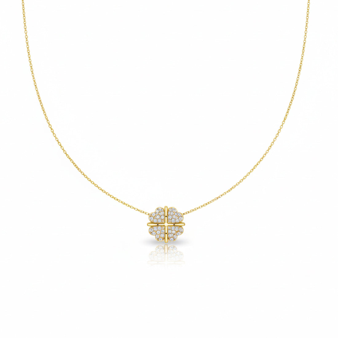 Lucky Clover Diamond Pendant Necklace
