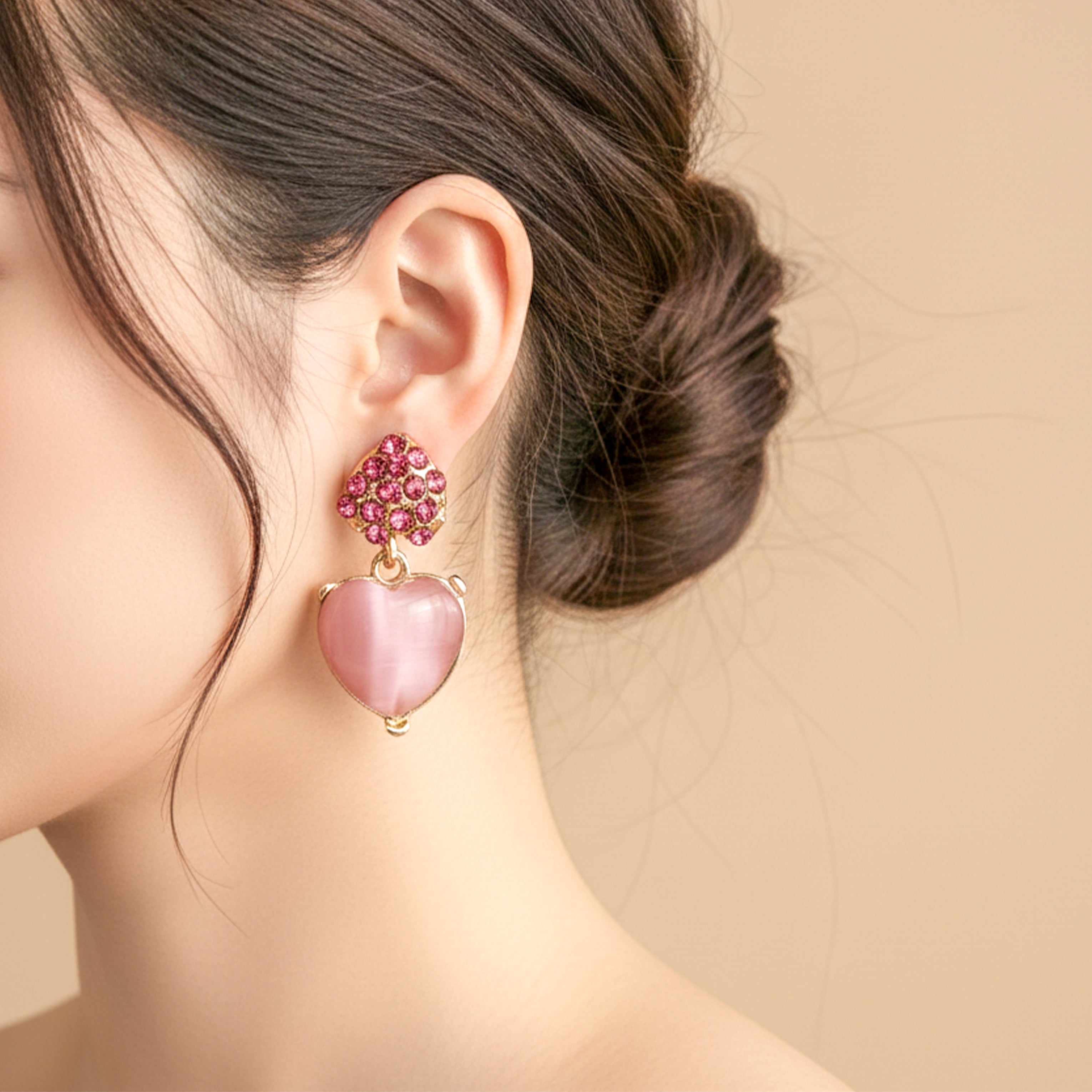 Romantic Blush Heart Earrings