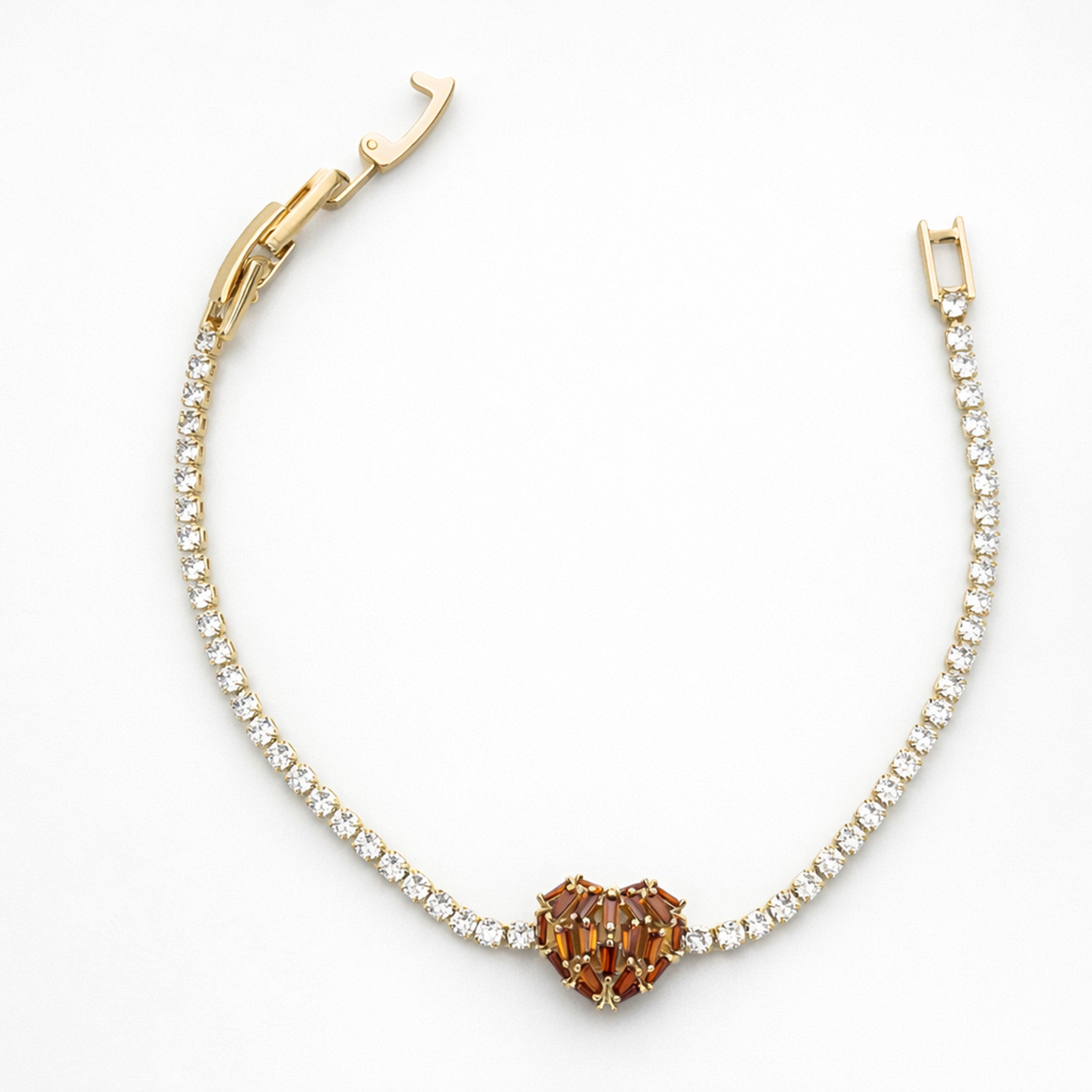 Designer Heart Diamond Tennis Bracelet