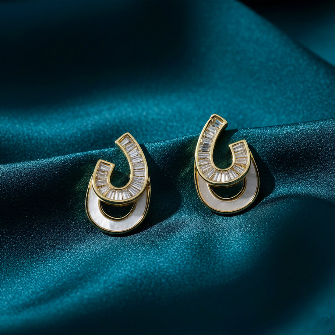 Zircon Arc Statement Earrings
