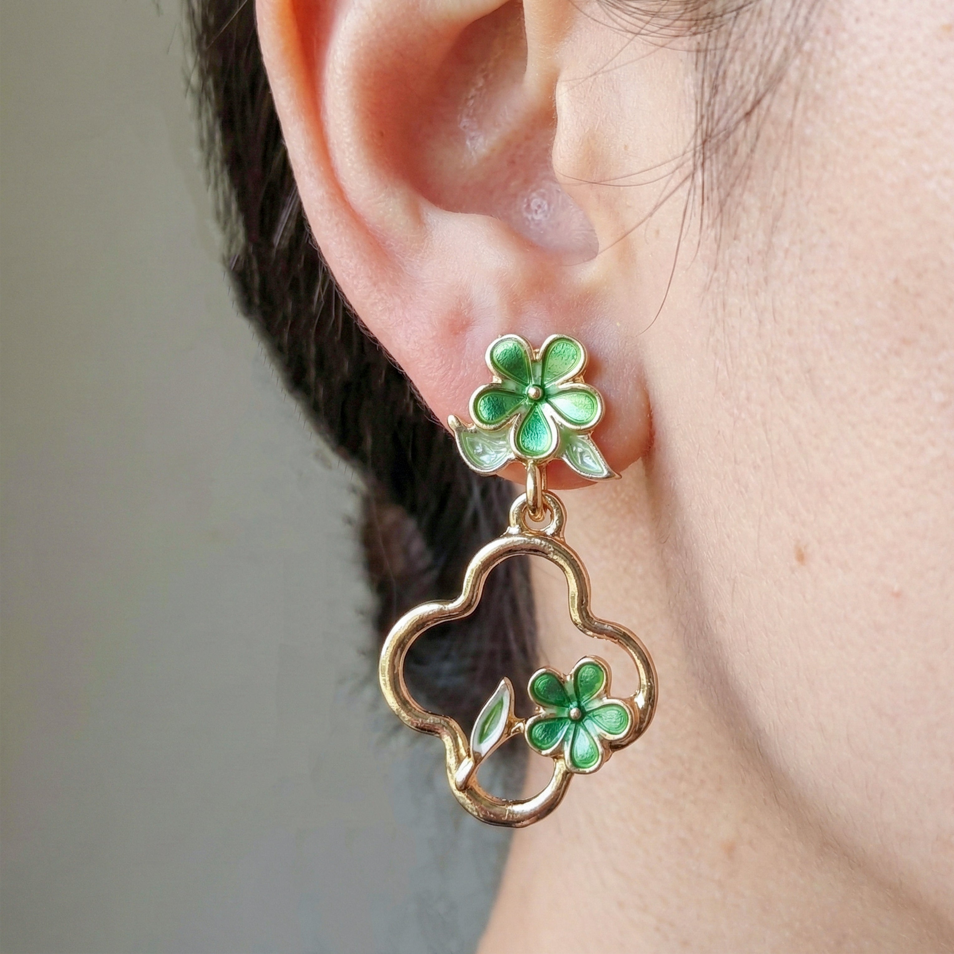 Green Blossom Luxe Earrings