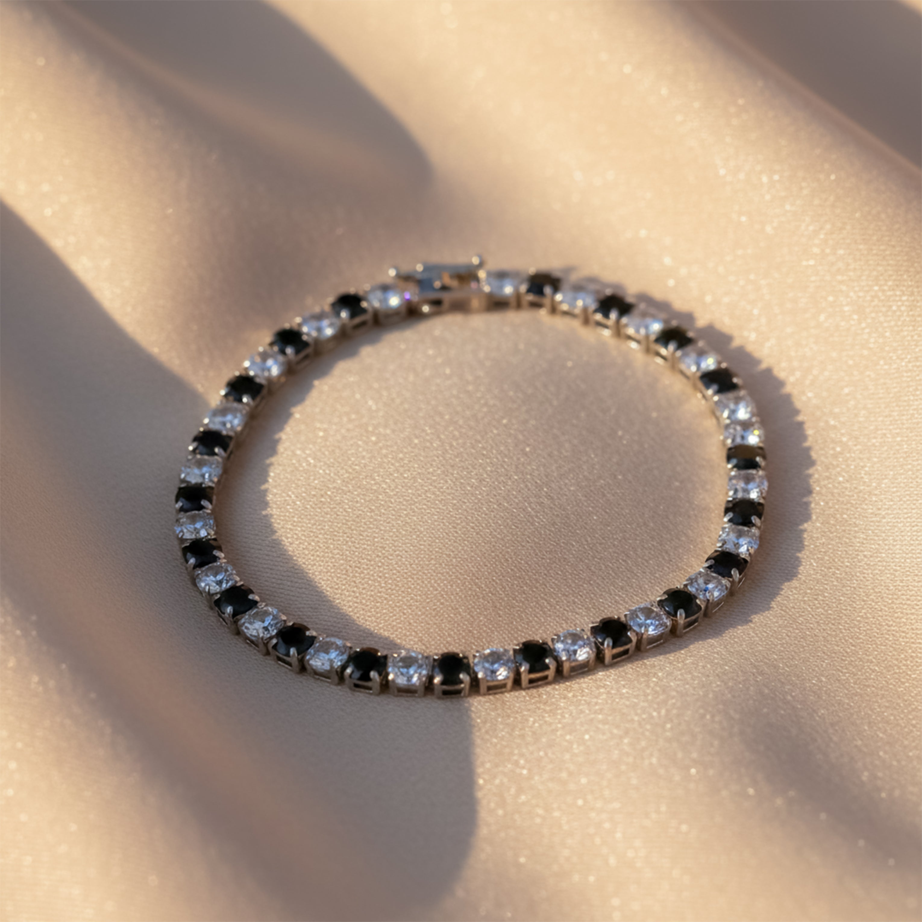 Obsidian Glow Diamond Tennis Bracelet