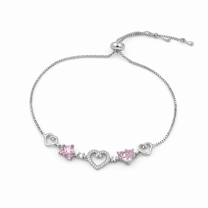 Rosé Lumière Heart Crystal Bracelet