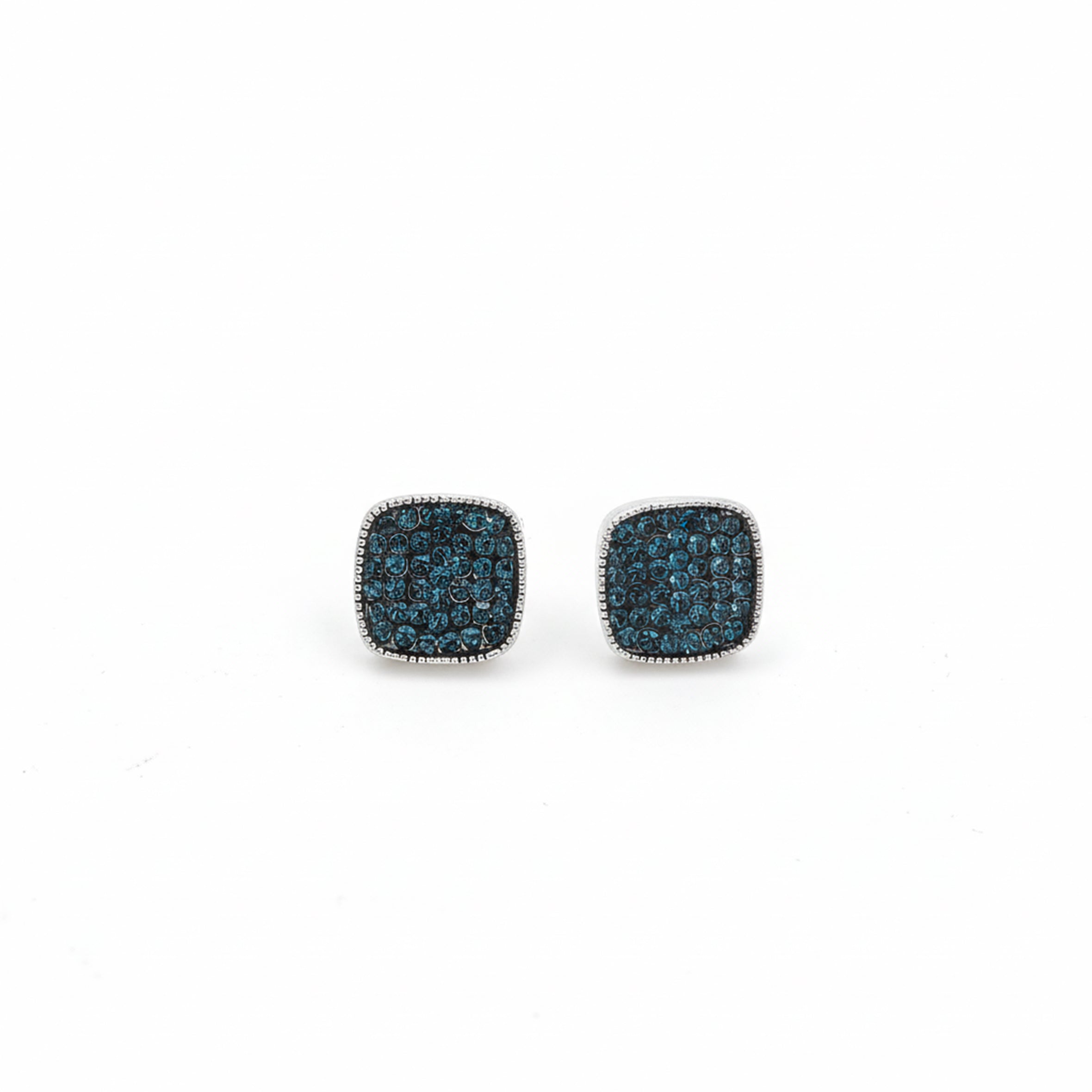 Midnight Blue Square Studs Earrings