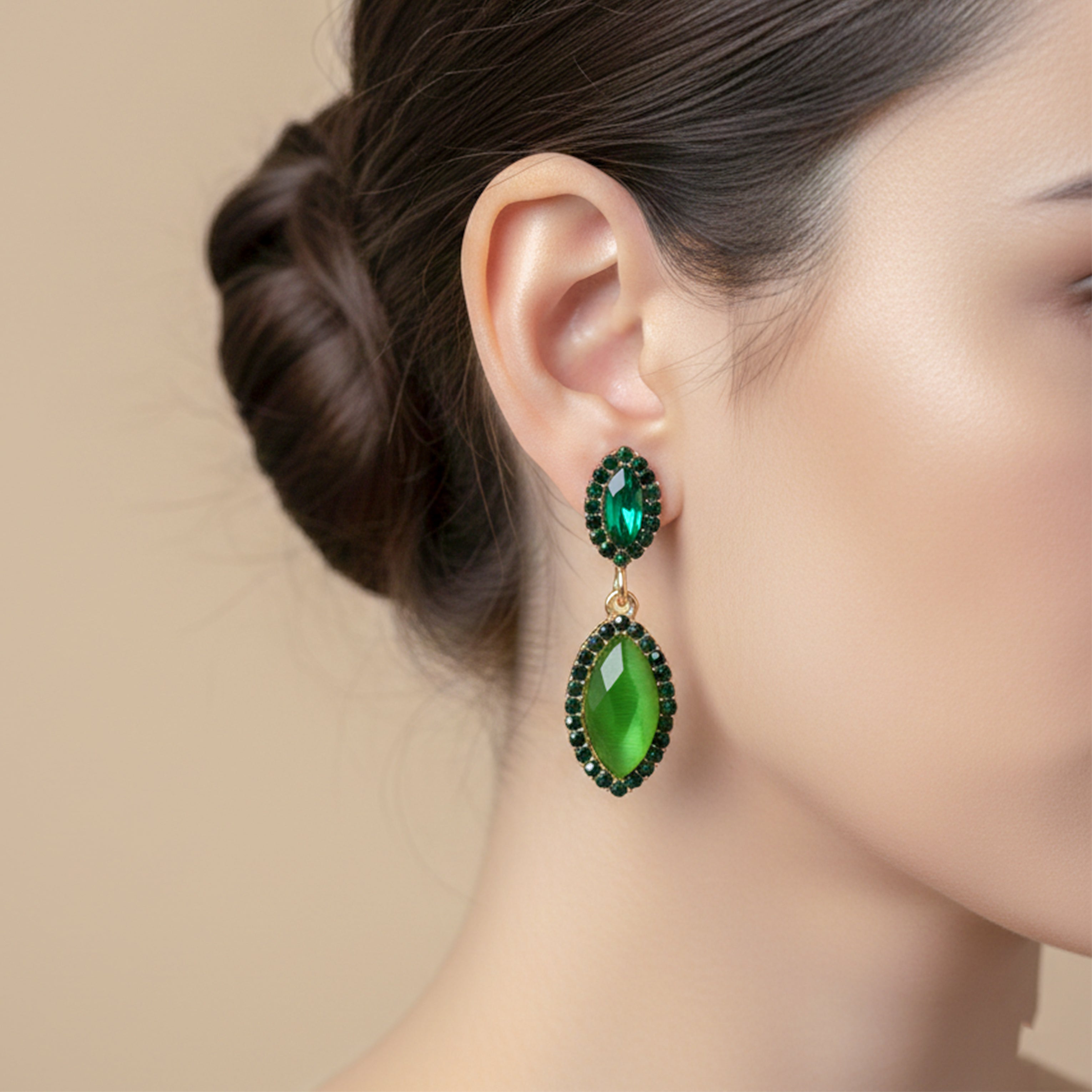 Green Radiance Drop Earrings