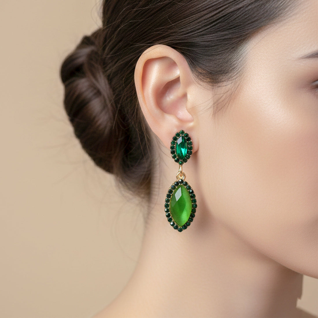 Green Radiance Drop Earrings