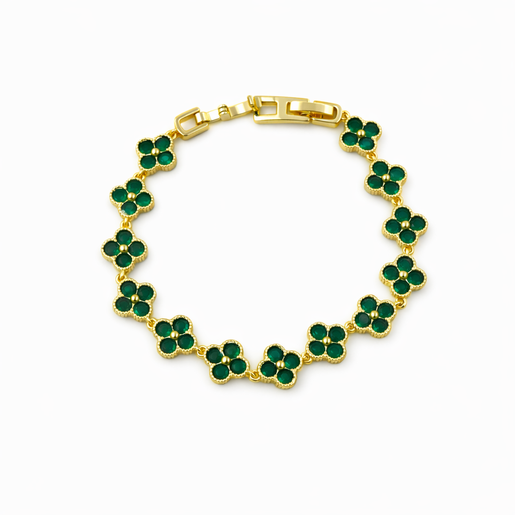 Green Enamel Clover Luxury Bracelet