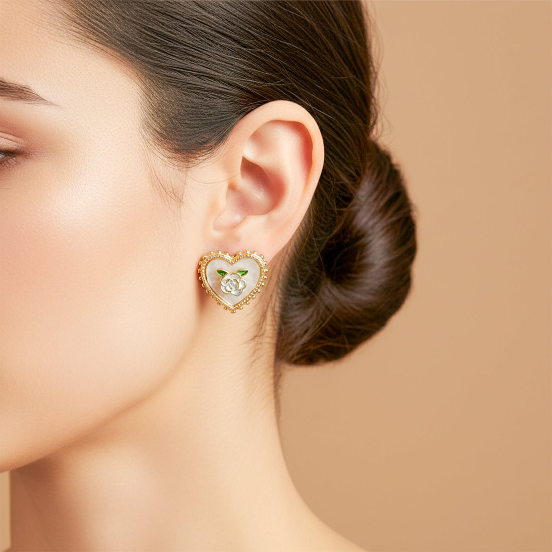 Opulent Heart Blossom Earrings