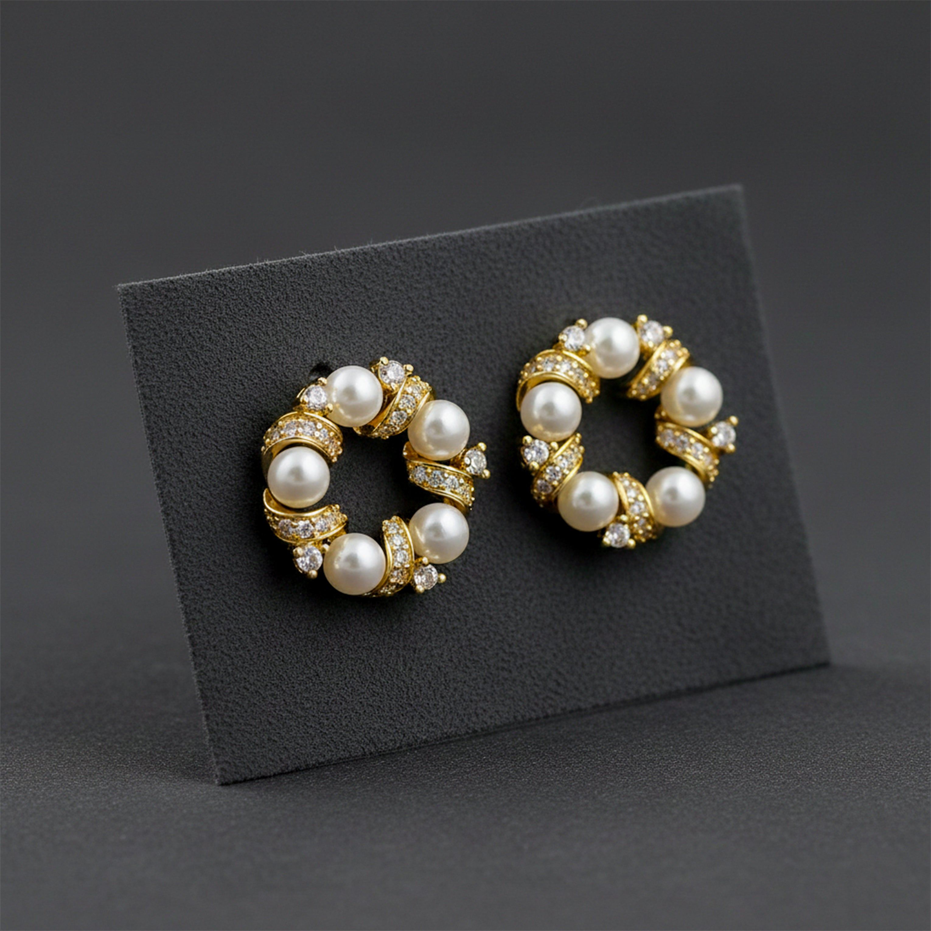 Pearl Luxe Circle Earrings