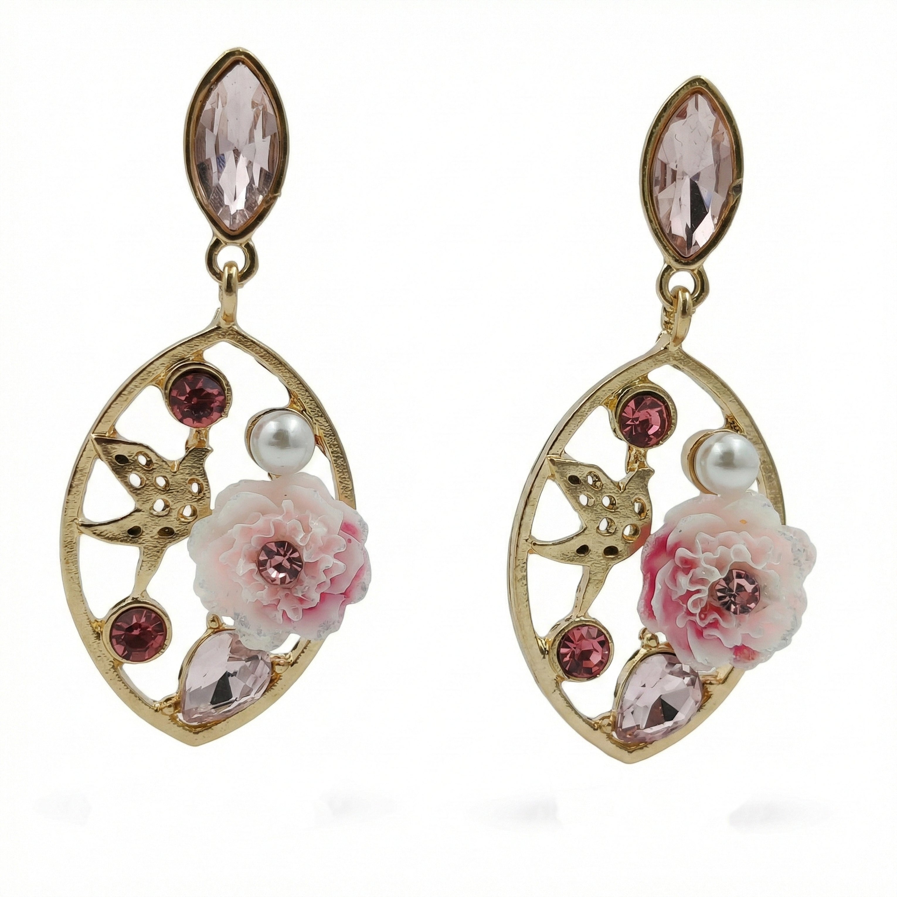 Pink Pearl Elegance Drops Earrings