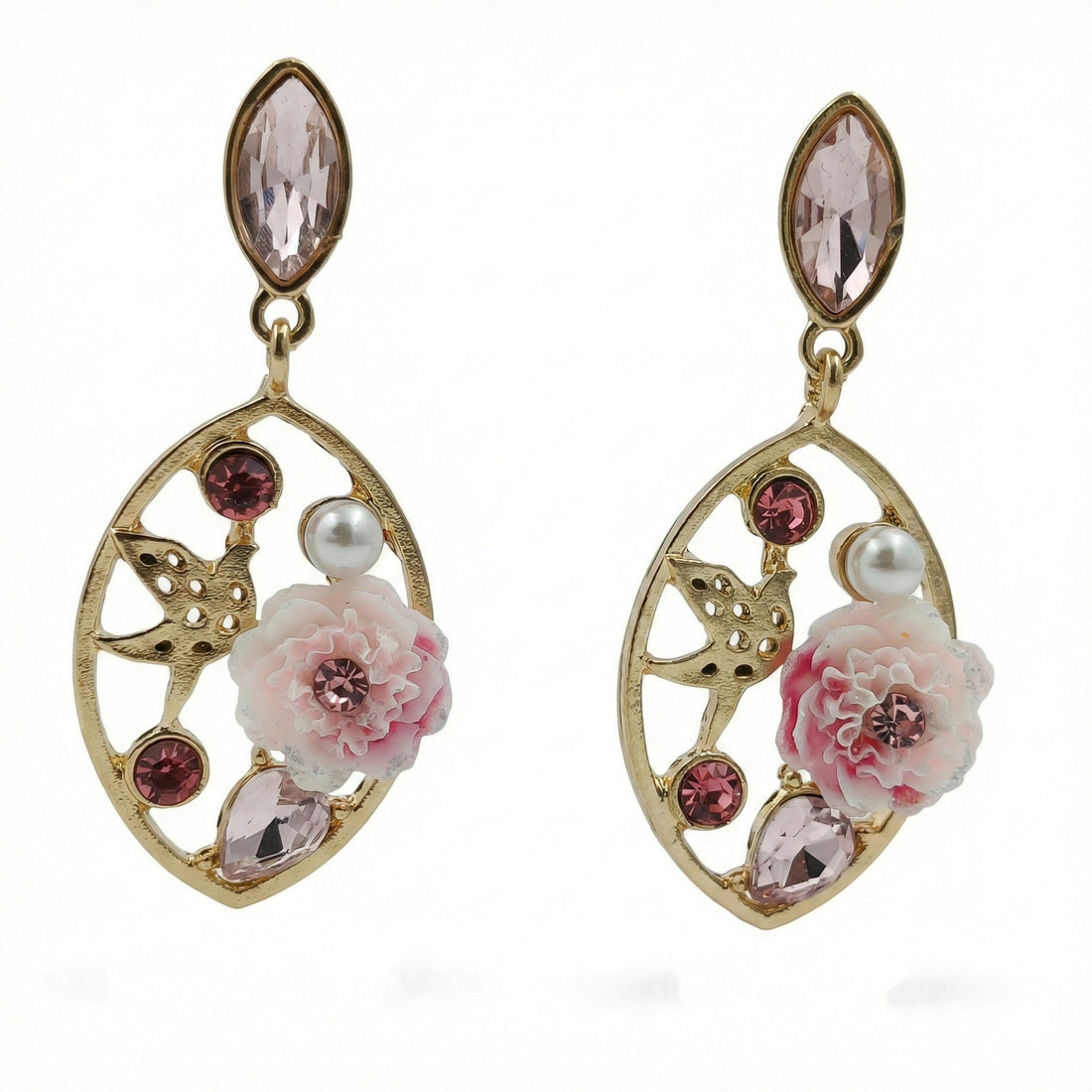 Pink Pearl Elegance Drops Earrings