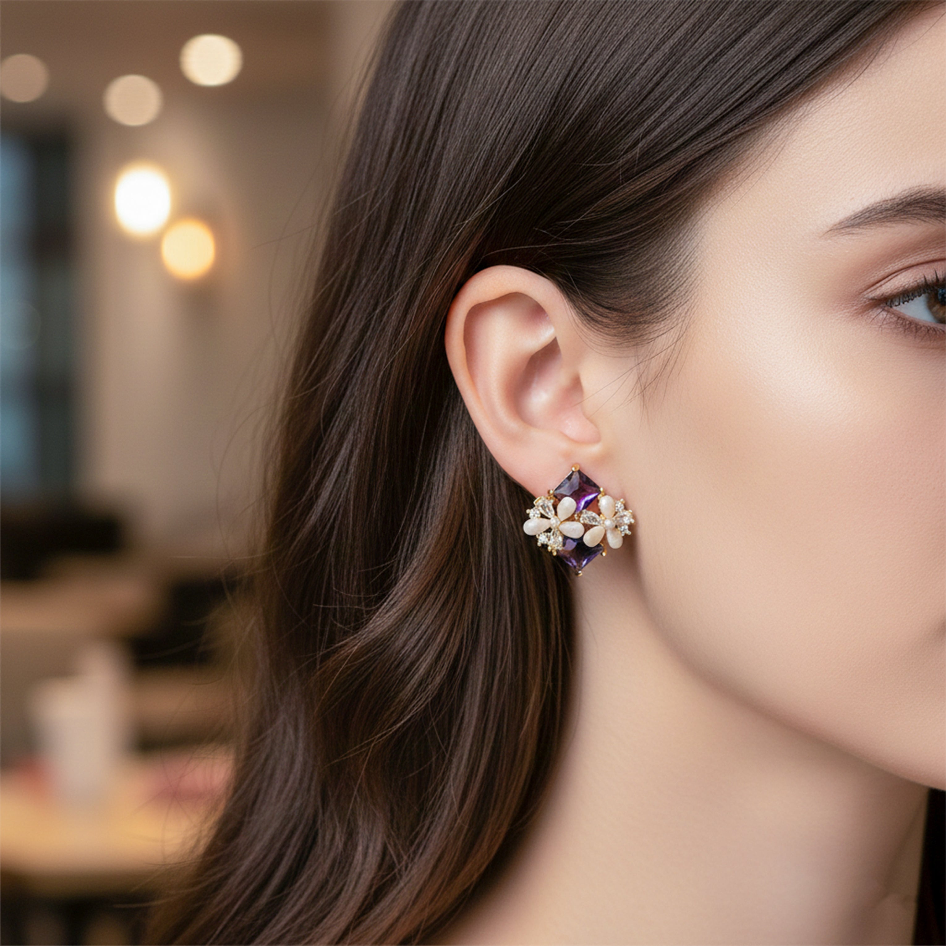 Royal Pushp Moti Stone Earrings