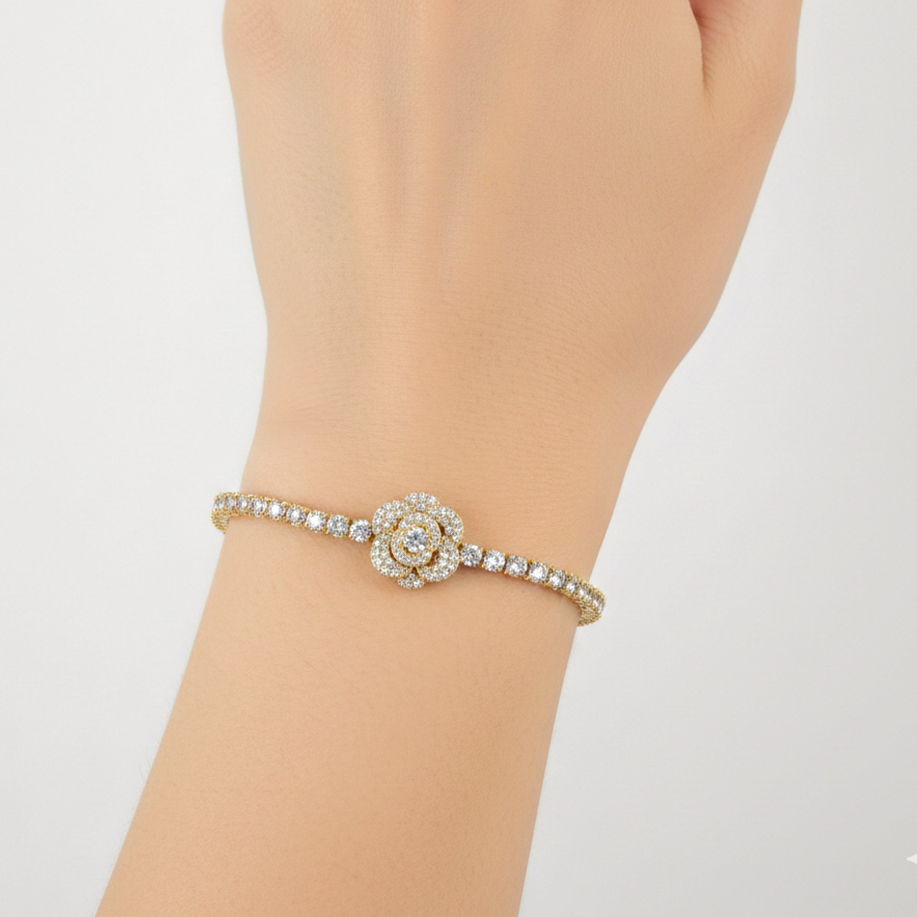 Royal Halo Diamond Tennis Bracelet