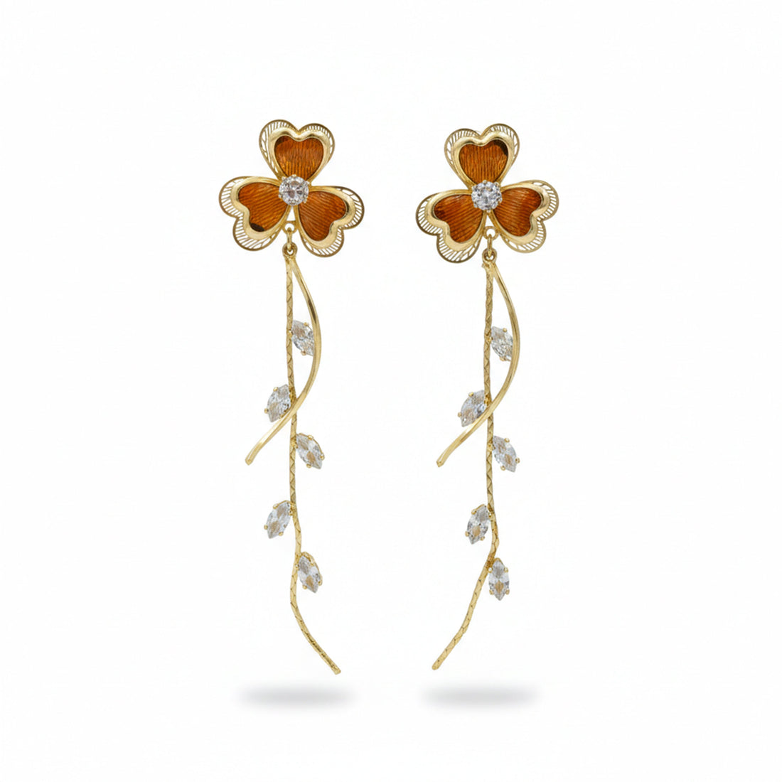 Clover Shine Dangle Earrings