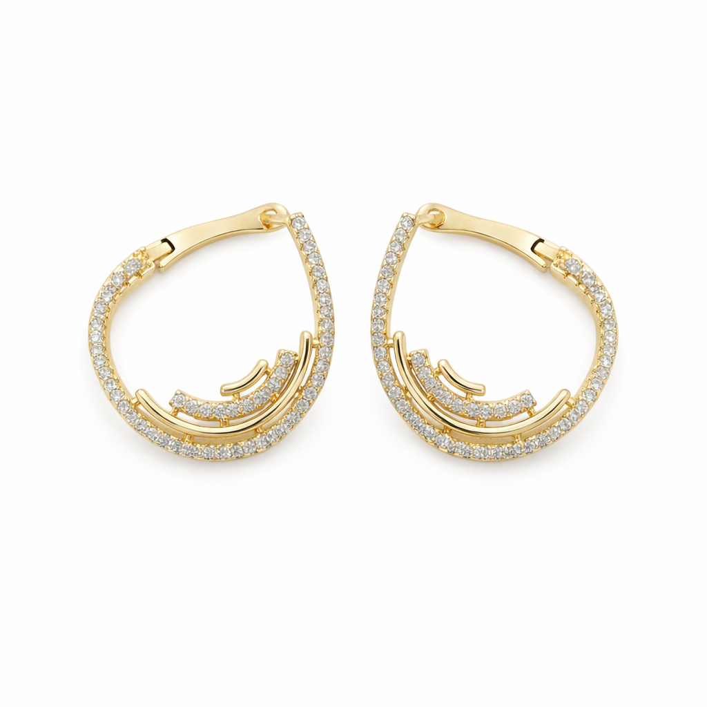 Elite Halo Zircon Hoop Earrings