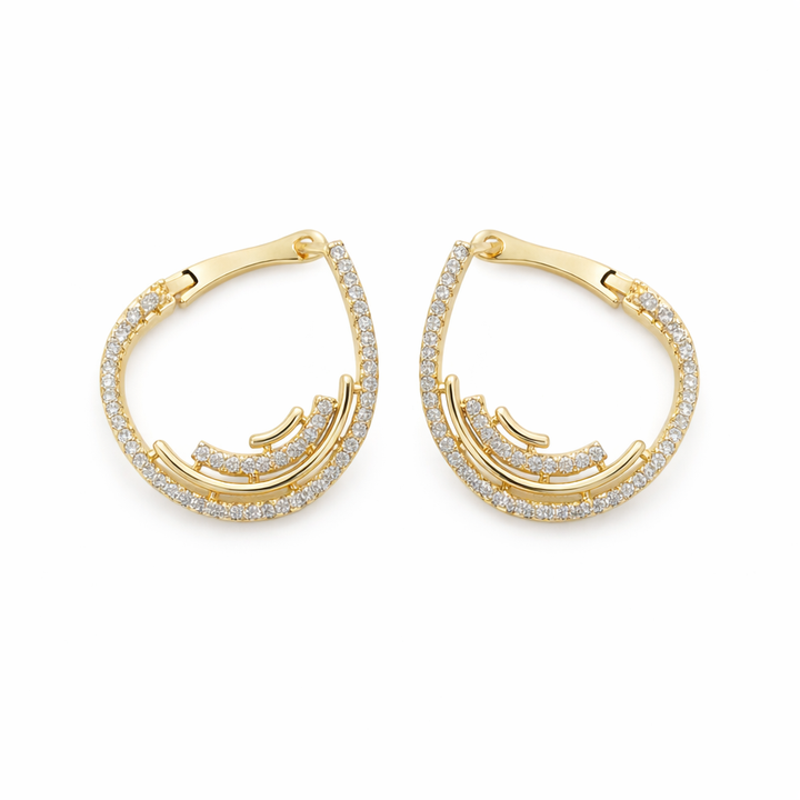 Elite Halo Zircon Hoop Earrings