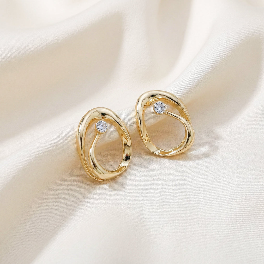 Orbit Diamond Gold Earrings