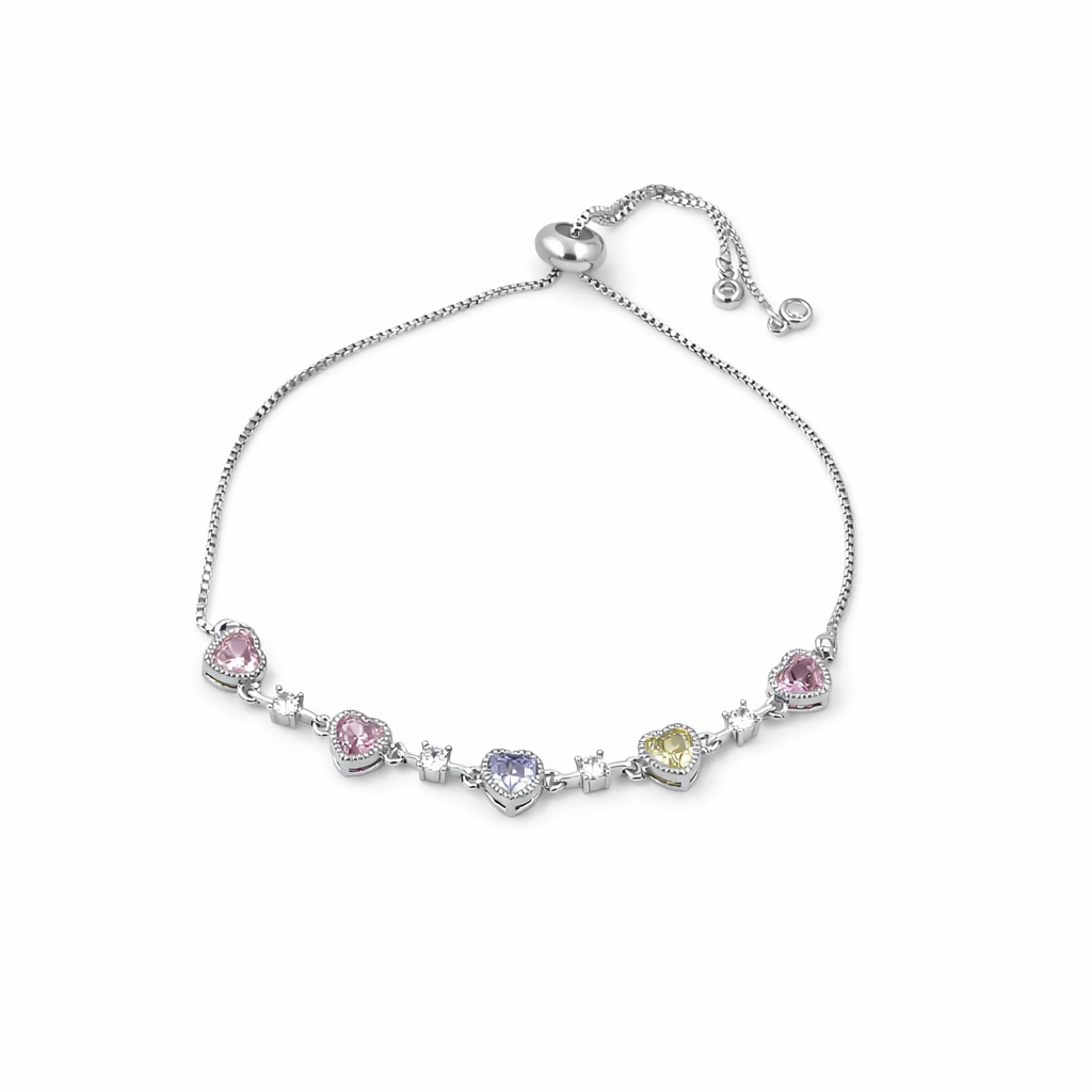 Aurielle Rainbow Heart Elegance Bracelet