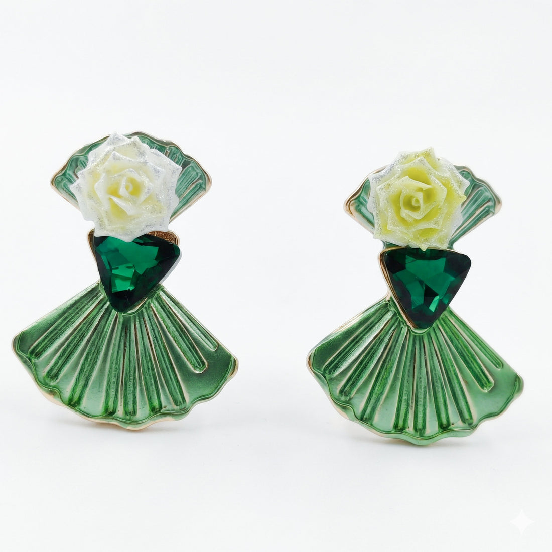 Luxury Blossom Emerald Earrings