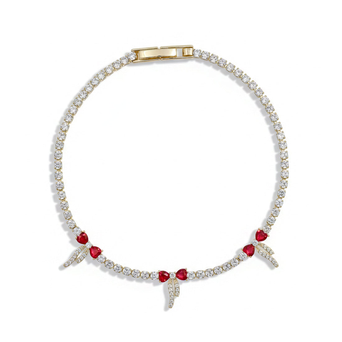 Crimson Luxe Diamond Bracelet