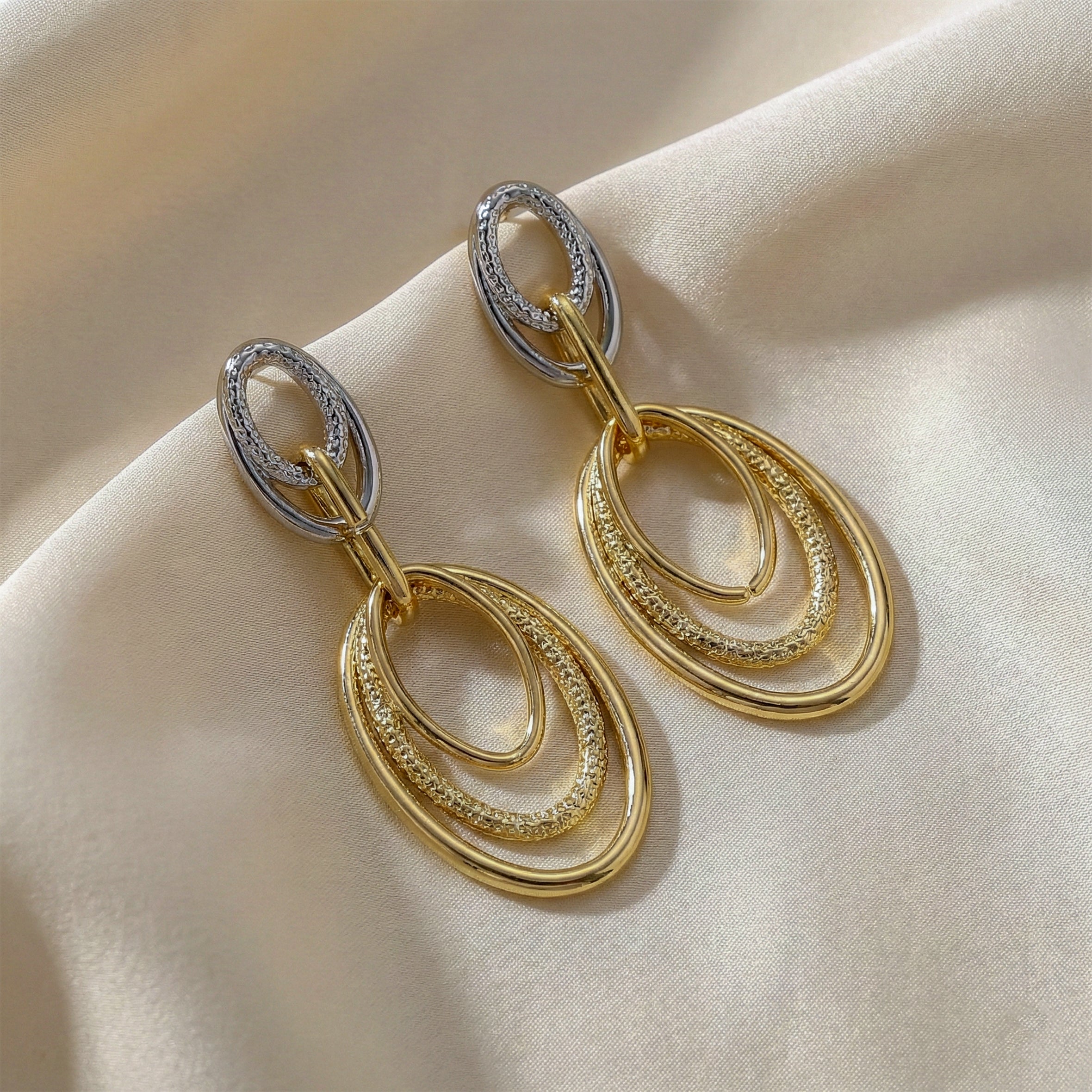 Aurora Luxe Double Oval Drop Earrings
