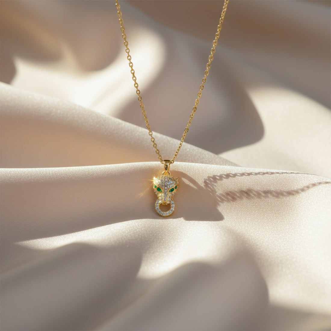 Crystal Leopard Pendant Necklace
