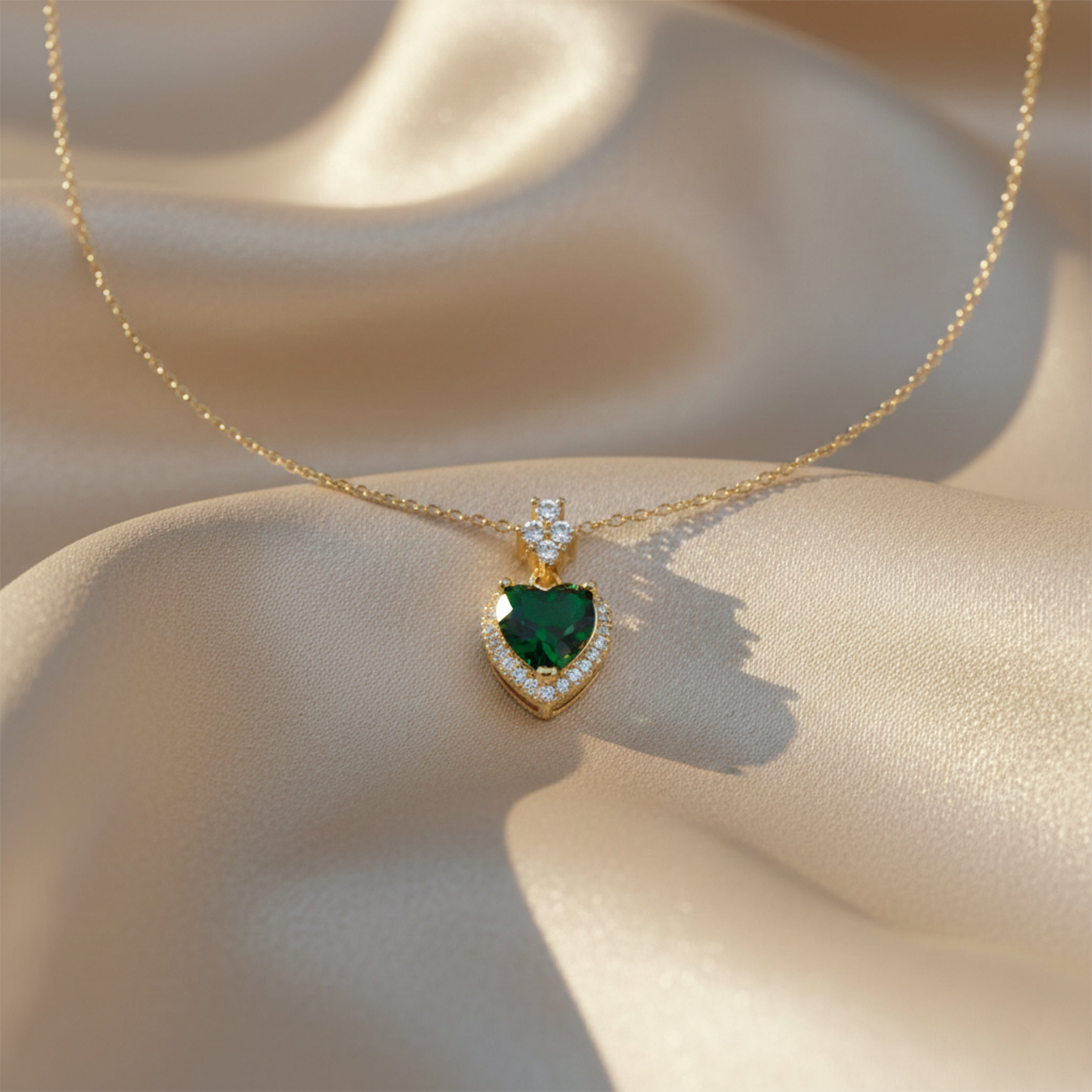 Eterna Emerald Heart Pendant Necklace