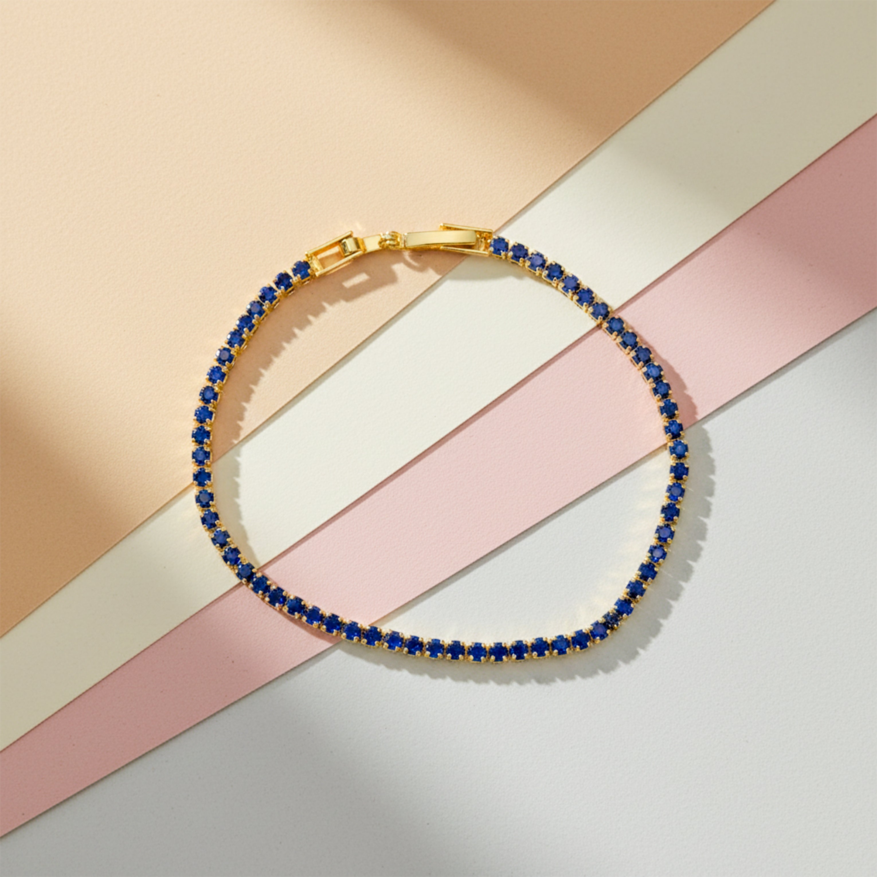 Azure Elegance Diamond Tennis Bracelet