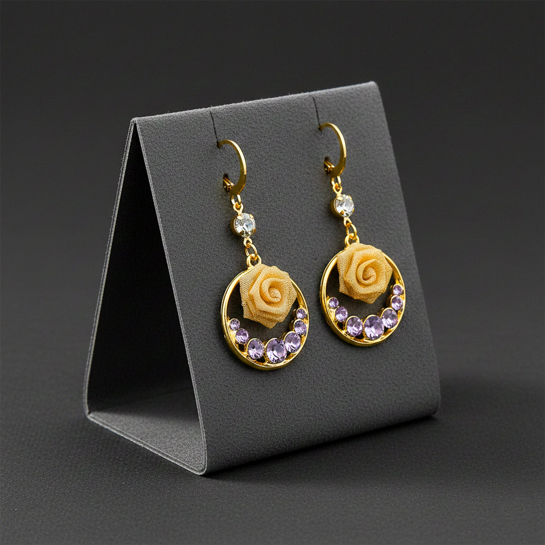 Lavender Luxe Rose Earrings