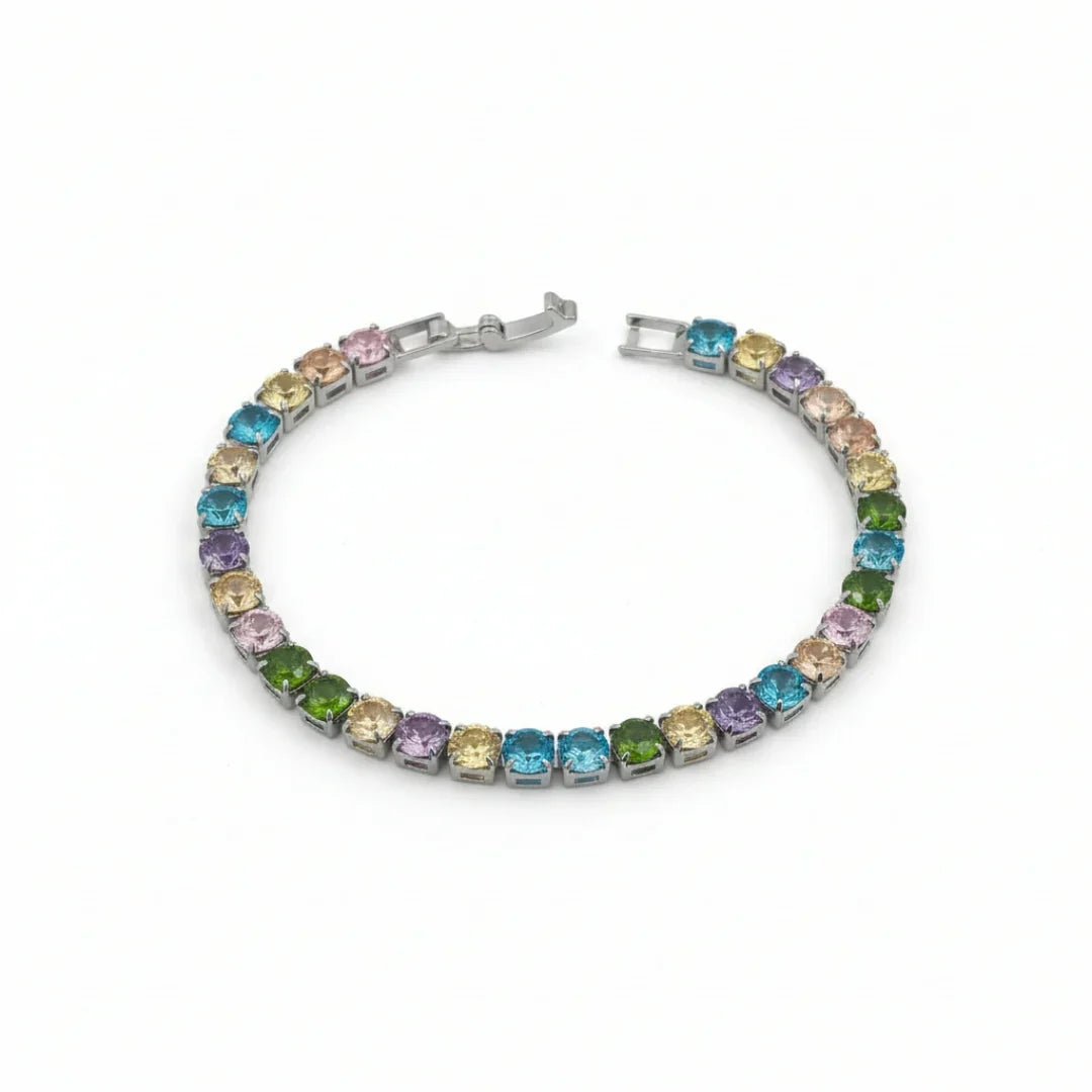 Multi-Color Gemstone Tennis Bracelet