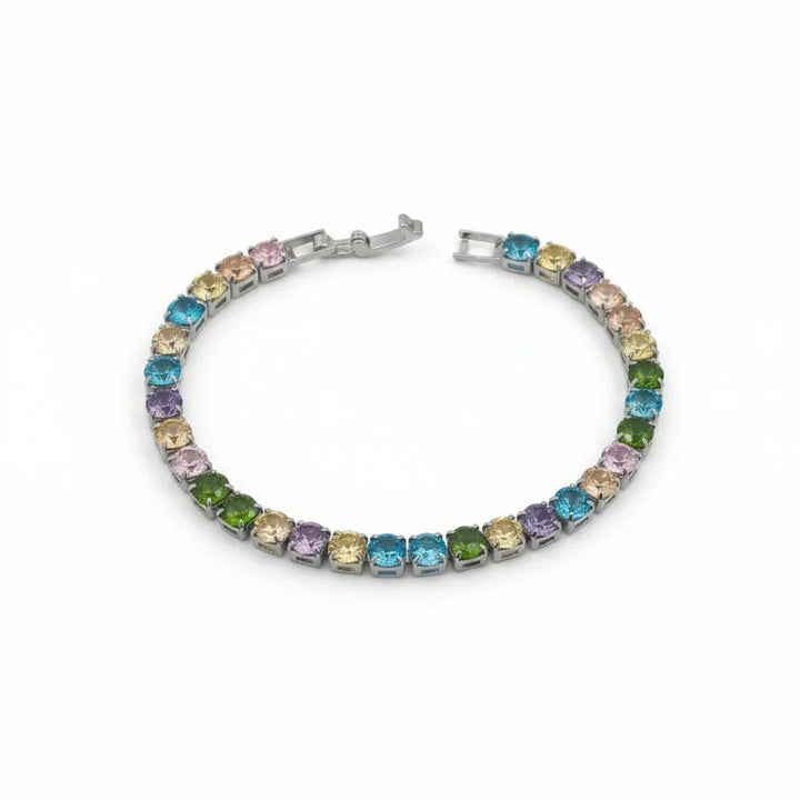 Multi-Color Gemstone Tennis Bracelet